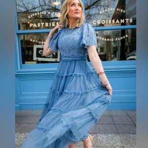 NWT Ivy City Co Anastasia Dress in Blue 2XL